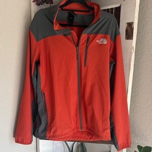 The North Face Orange and Gray Zip-Up Jacket